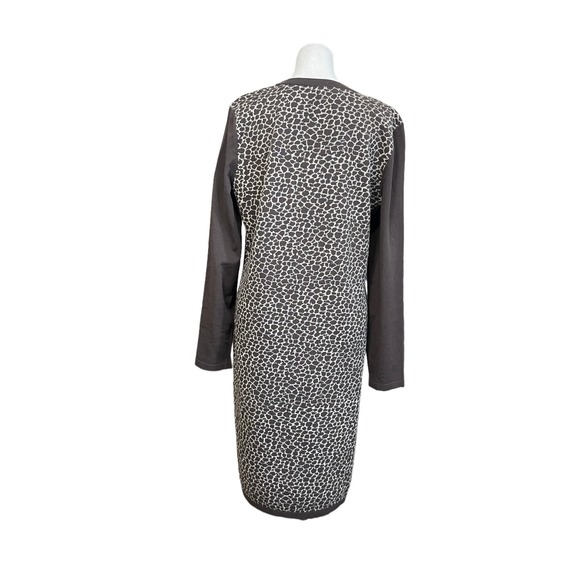 Max Mara Weekend Women Wool Sweater Dress Large Brown Beige Animal Print Stretch - Picture 5 of 11